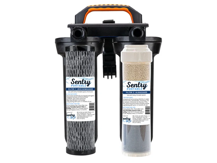 Sentry H2O Portable System with BioChemGuard and AlkaGuard cartridges for the Premium Upgrade
